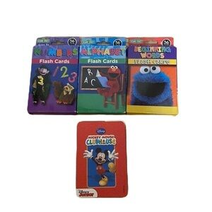 Sesame Street Flashcard Bundle Lot Mickey Mouse Numbers Alphabet Letters Shapes